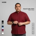 WGB Kemeja Stand Up Collar Pendek Pria Big Size Jumbo XXL - Best Value Series