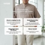 WGB Kemeja Stand Up Collar Pendek Pria Big Size Jumbo XXL - Best Value Series - Gambar 2