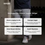 WGB Celana Jogger Panjang Striped Pria Bigsize Ukuran Besar Jumbo XXL - Prime Series - Gambar 2