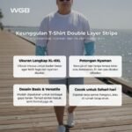 WGB Kaos Lengan Panjang Double Layer Stripes Pria Big Size Ukuran Besar XXL - Prime Series - Gambar 2