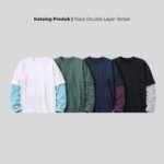 WGB Kaos Lengan Panjang Double Layer Stripes Pria Big Size Ukuran Besar XXL - Prime Series - Gambar 3