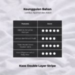 WGB Kaos Lengan Panjang Double Layer Stripes Pria Big Size Ukuran Besar XXL - Prime Series - Gambar 4