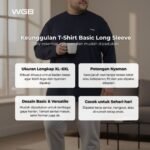 WGB Kaos Basic Lengan Panjang Longsleeve Pria Bigsize Ukuran Besar XXL - Prime Series - Gambar 2