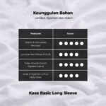 WGB Kaos Basic Lengan Panjang Longsleeve Pria Bigsize Ukuran Besar XXL - Prime Series - Gambar 4