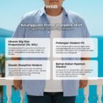 WGB Kemeja Salur Pria Big Size Ukuran Jumbo XXL - Prime Series - Gambar 2
