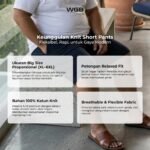 WGB Celana Pendek Knit Pria Big Size Jumbo XXL - Prime Series - Gambar 2