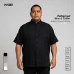 WGB Kemeja Pendek Pria Big Size Patterned Stand Collar Ukuran Besar Jumbo XXL - Best Value
