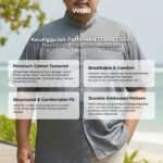 WGB Kemeja Pendek Pria Big Size Patterned Stand Collar Ukuran Besar Jumbo XXL - Best Value - Gambar 2