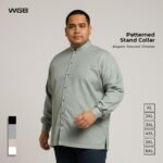 WGB Kemeja Panjang Pria Big Size Patterned Stand Collar Ukuran Besar Jumbo XXL - Best Value