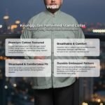 WGB Kemeja Panjang Pria Big Size Patterned Stand Collar Ukuran Besar Jumbo XXL - Best Value - Gambar 2