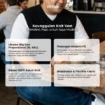 WGB Vest Rompi Knitt Pria Big Size Jumbo Ukuran Besar XXL - Prime Series - Gambar 2