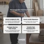 WGB Kemeja Denim Pria Big Size Ukuran  Besar Jumbo XXL - Prime Series - Gambar 2