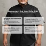 WGB Kemeja Stand Up Collar Lengan Pendek Pria Big Size XXL - Prime Series - Gambar 2