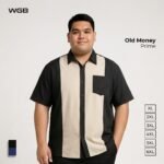 Kemeja Kombinasi Casual Pria Big Size Old Money Ukuran Besar Jumbo XXL XXXL - Prime Series