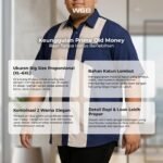 Kemeja Kombinasi Casual Pria Big Size Old Money Ukuran Besar Jumbo XXL XXXL - Prime Series - Gambar 2