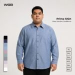 WGB Kemeja Kerja Katun Oxford Panjang Pria Big Size Jumbo XXL - Prime Series