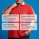 WGB Kaos Polo Quick Dry Stripes Pria Big Size Ukuran Jumbo XXL - Prime Series - Gambar 2