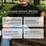 WGB Kaos Olahraga Active Wear Pria Jumbo Big Size Ukuran Besar XXL - Prime Series - Gambar 2